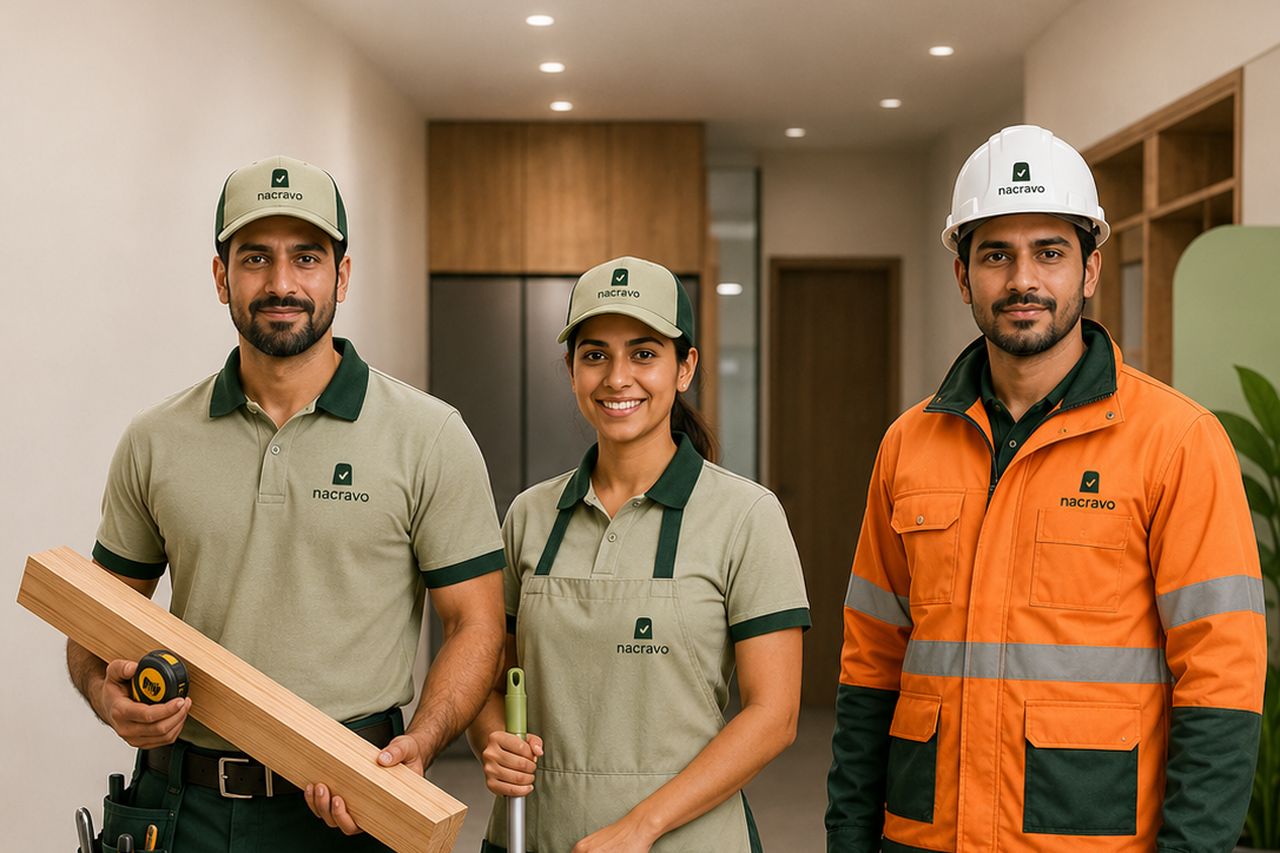 Nacravo technicians who carry out handyman and repair visits